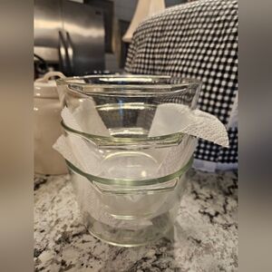 Set of (3)Clear Glass Pyrex Bowls 1.5qt